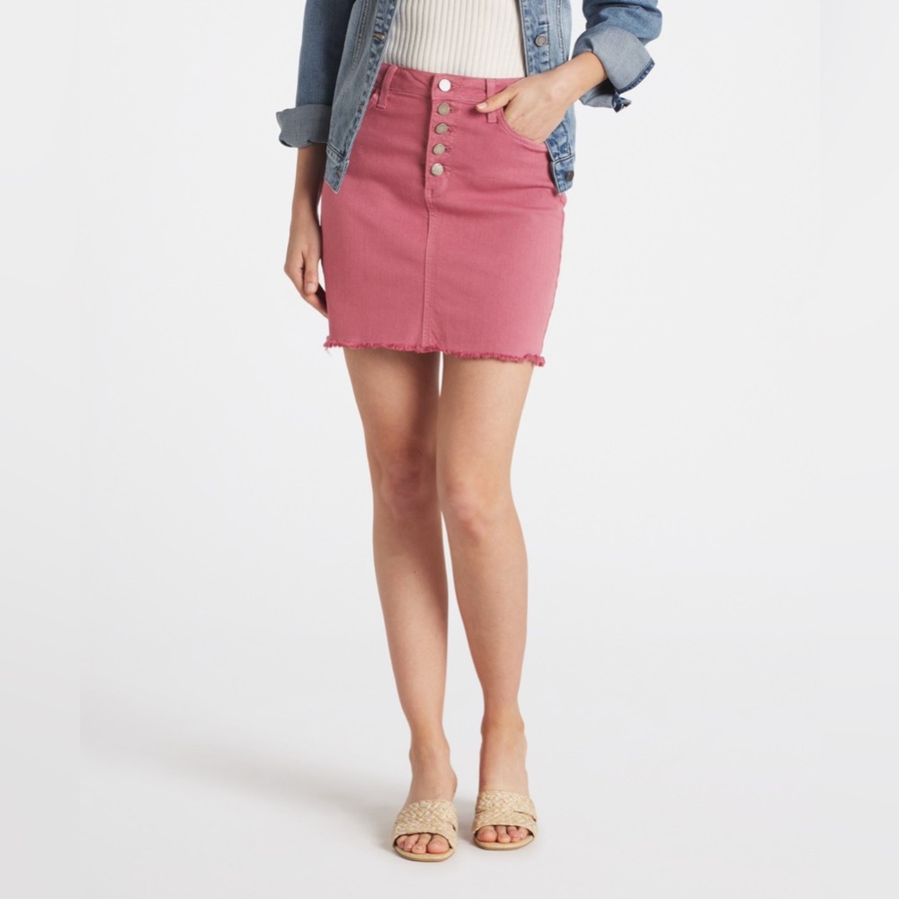 Odyssey Button Front Denim Skirt